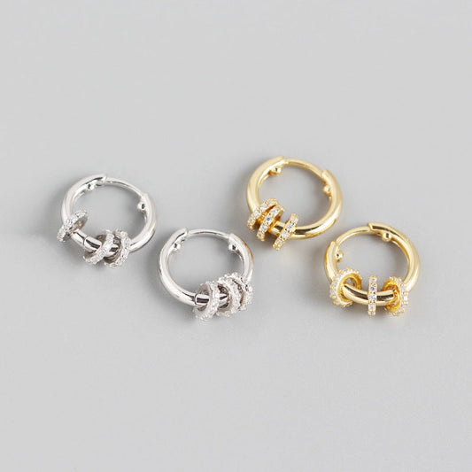 Delicate Rhinestone Hoop Earrings
