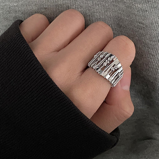 Openwork Beaded Adjustable Ring