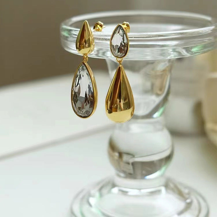 Vintage Teardrop Zirconia Earrings