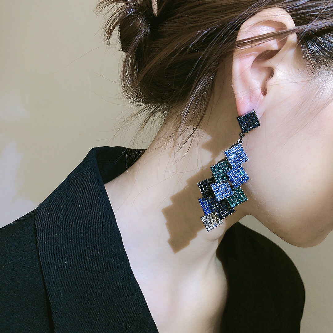 Color Clash Rhinestone Earrings