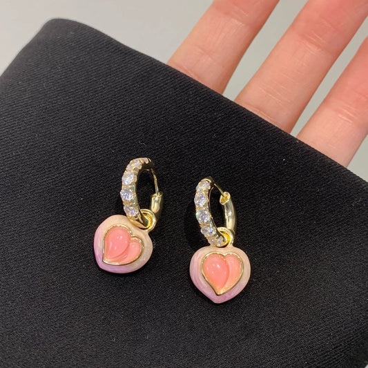 Sweetheart Pink Peach Earrings