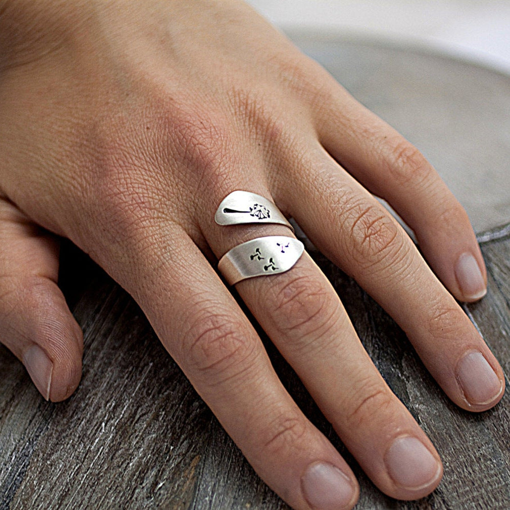 Make A Wish' Sterling Silver Dandelion Ring
