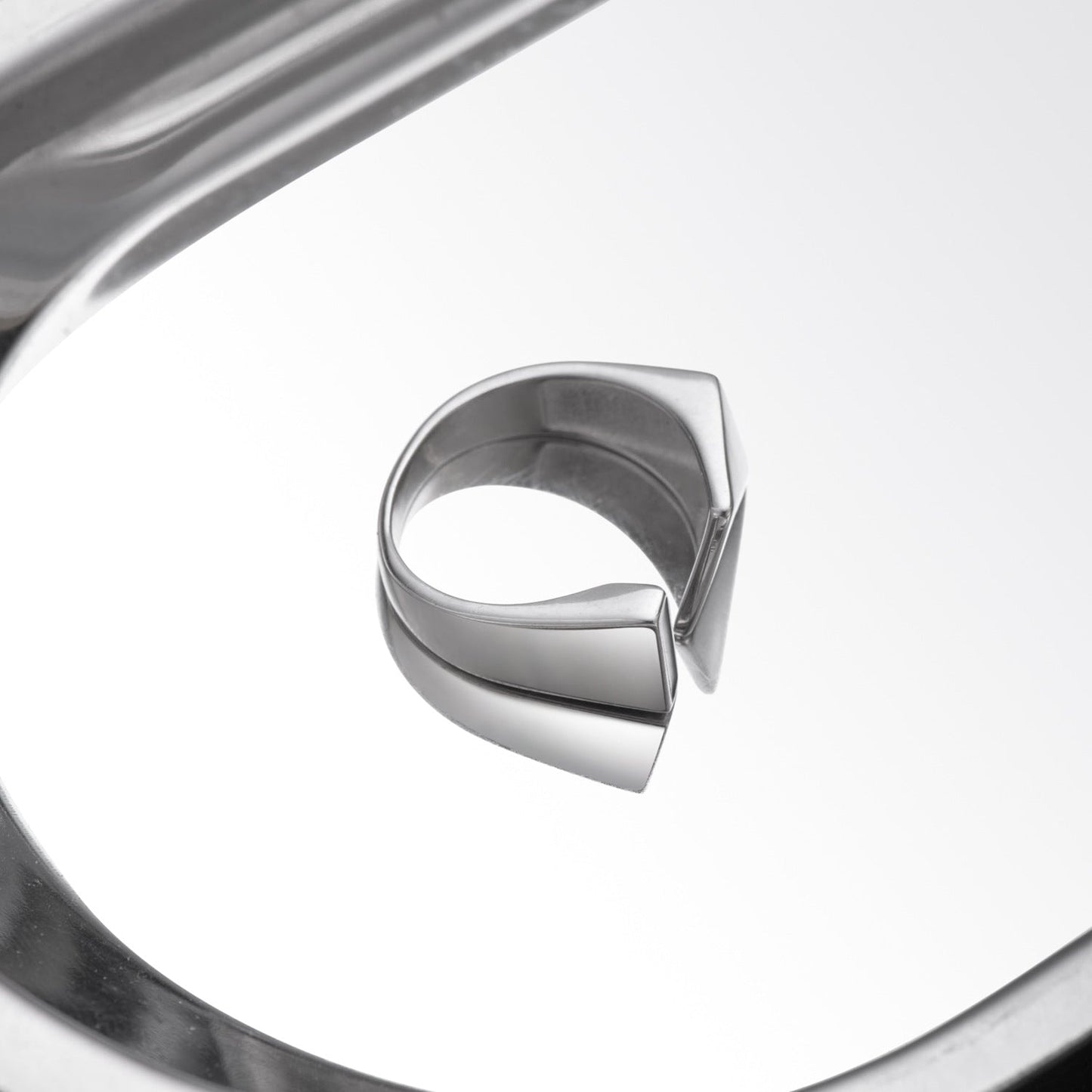 Sterling Silver Geometric Square Adjustable Ring