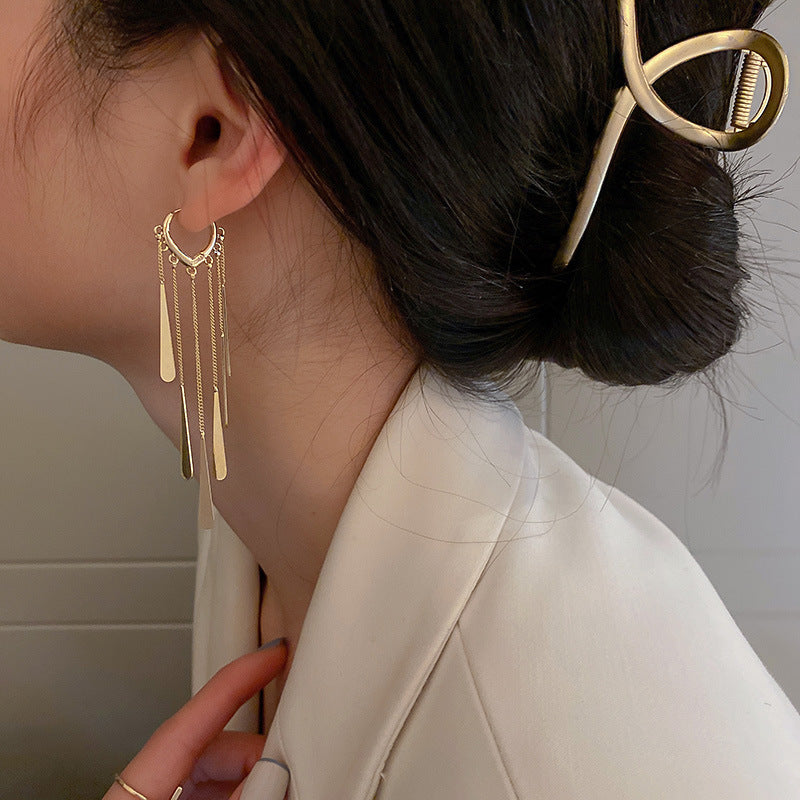 Water Drop Long Tassel Earrings