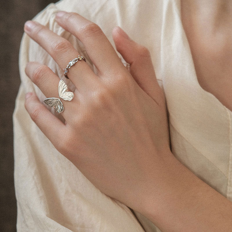 Sterling Silver Forest Butterfly Ring