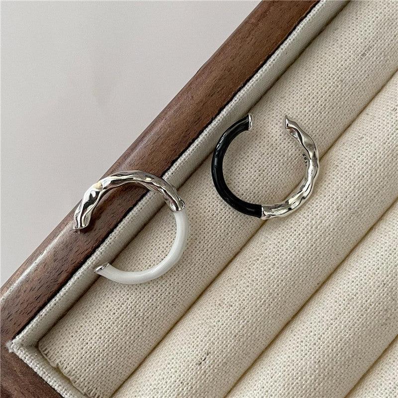 Textured Liquid Metal Drip Glaze Ring