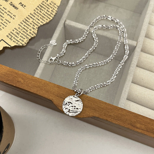 Irregular Texture Pendant Necklace