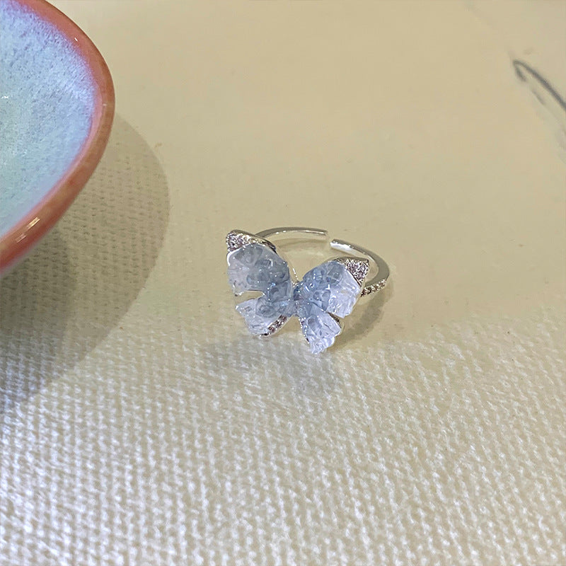 Ice Blue Butterfly Ring