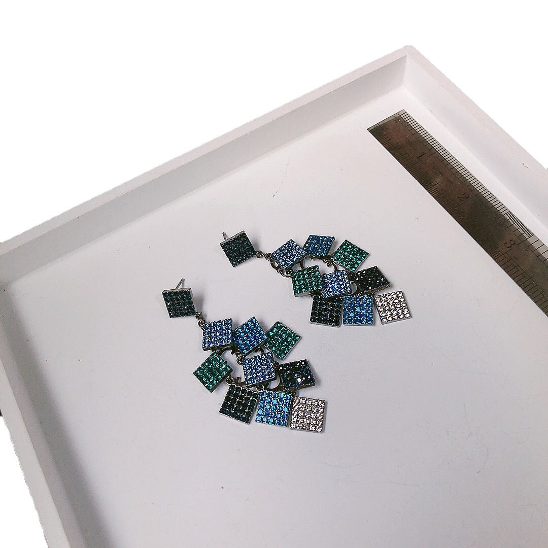 Color Clash Rhinestone Earrings