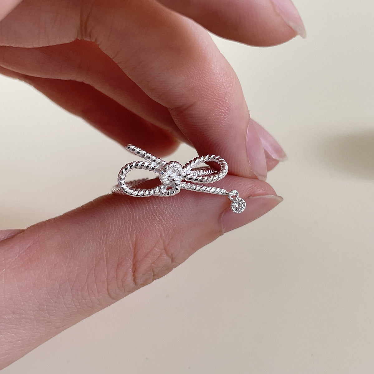 Bow Tie Band Sterling Silver Ring