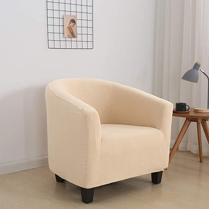 High Stretch 1-Piece Jacquard Club Chair Cover for Living Room