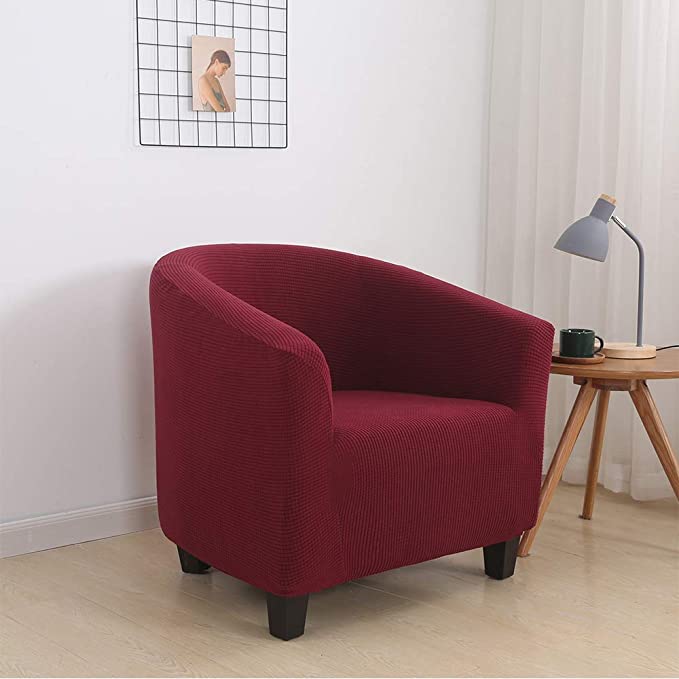 High Stretch 1-Piece Jacquard Club Chair Cover for Living Room
