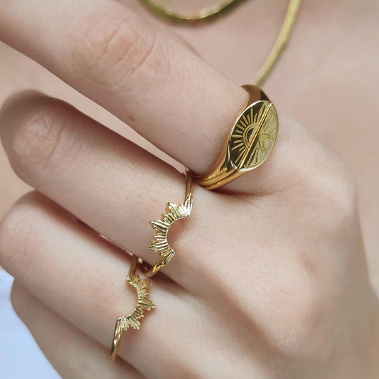 Sun and Moon Pair Ring