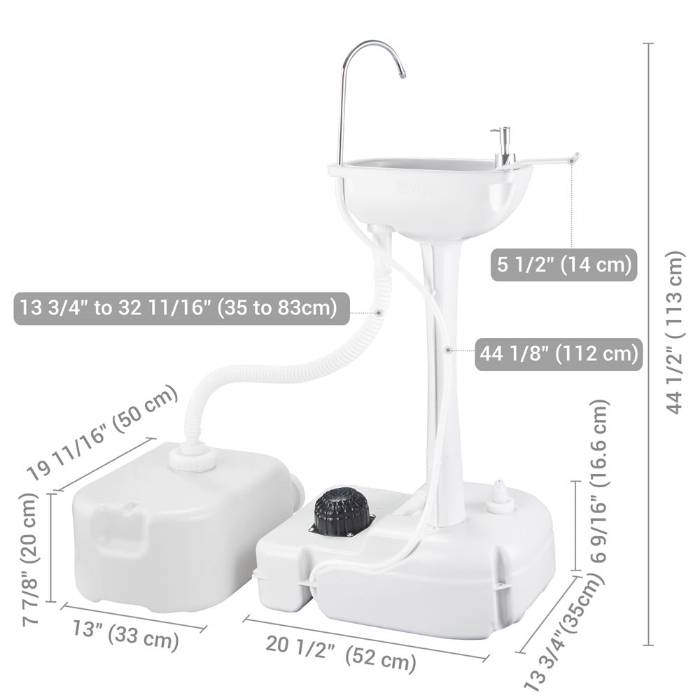 Portable Sink Hand Wash Station with Water Tank Foot Pump