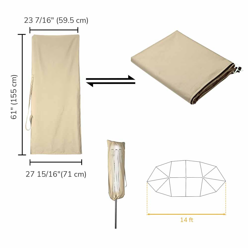 Outdoor Patio Umbrella Cover for 15ft Umbrellas