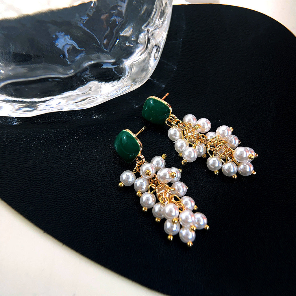 Vintage Pearl String Tassel Earrings