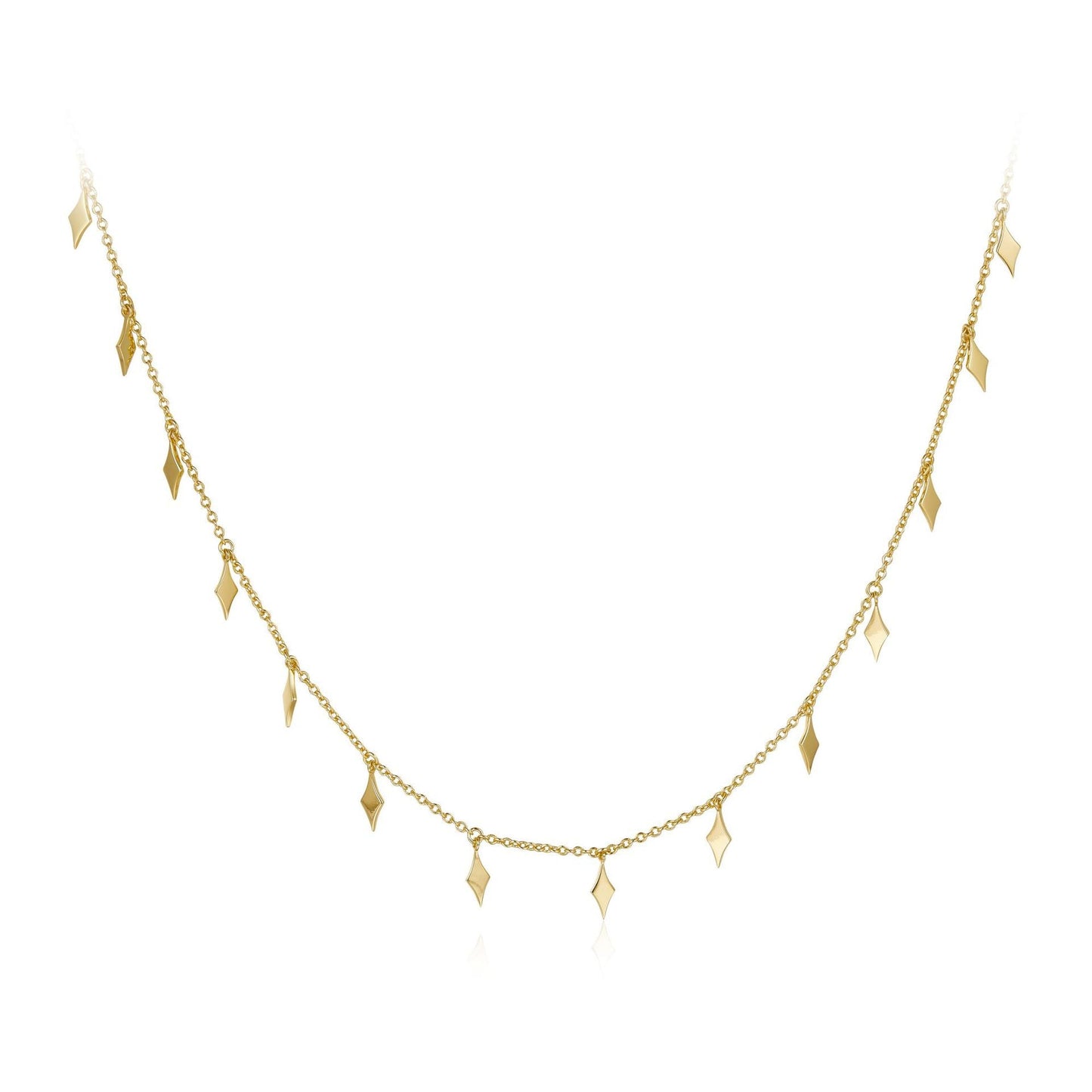 Sterling Silver Diamond Sequin Necklace