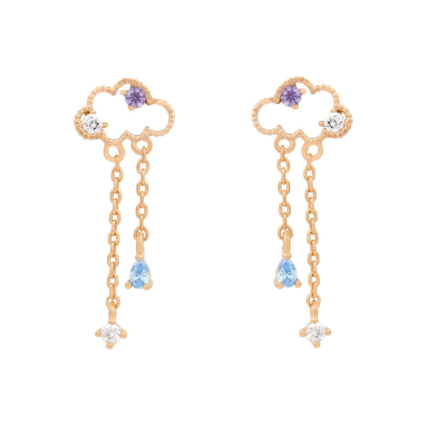 18K Gold Plated Bear Stud Earrings Set