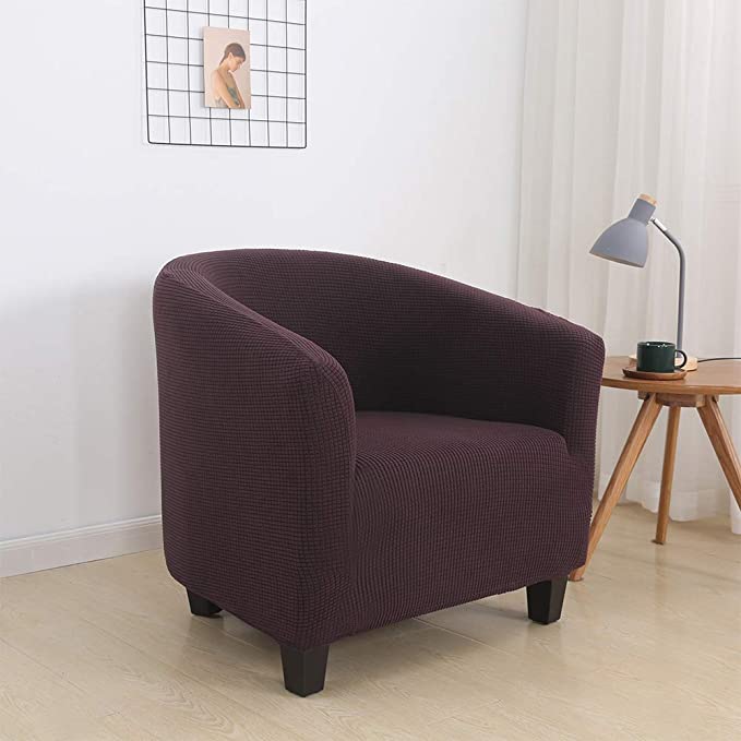 High Stretch 1-Piece Jacquard Club Chair Cover for Living Room