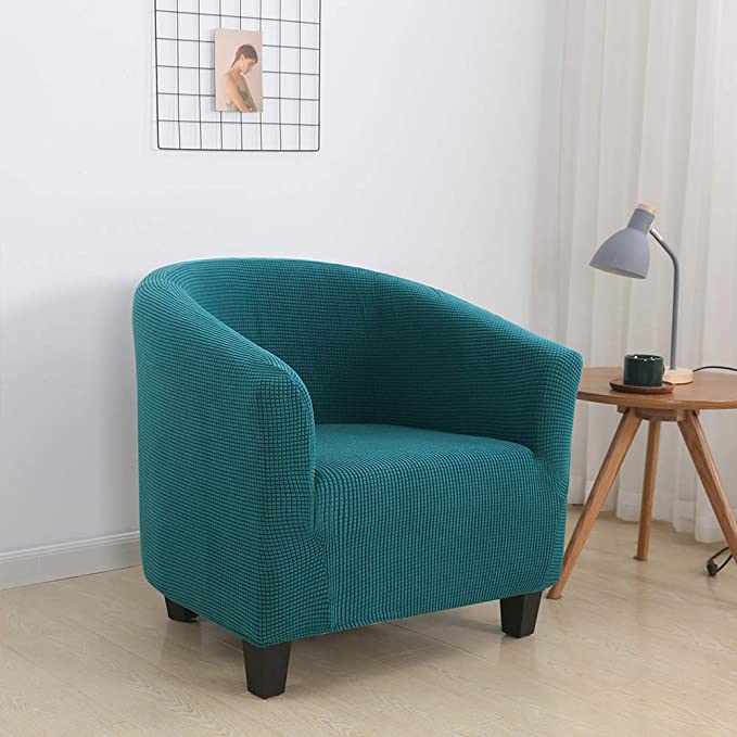 High Stretch 1-Piece Jacquard Club Chair Cover for Living Room