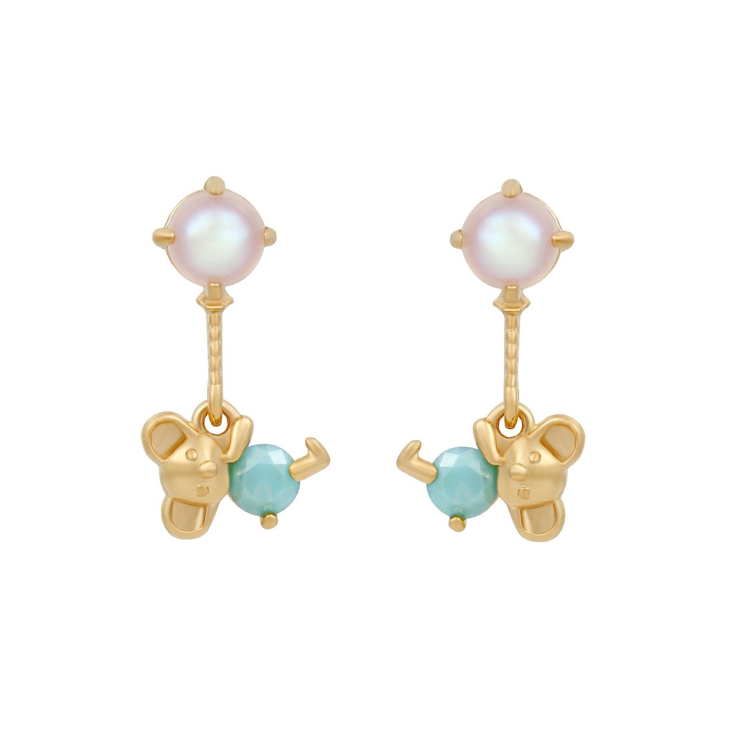 18K Gold Plated Bear Stud Earrings Set