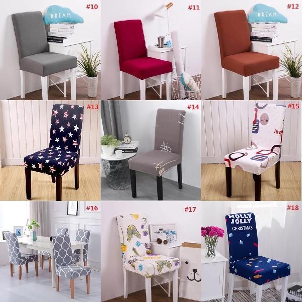 Stretch Removable Washable Spandex Dining Chair Covers| 40 Colors