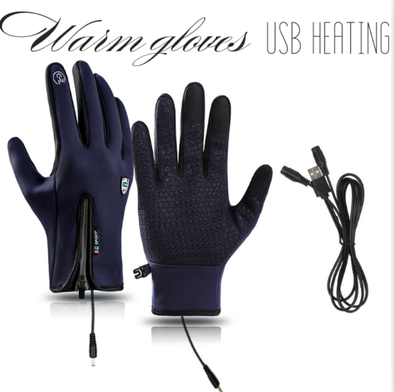 Outdoor Heated Gloves – Windproof, Waterproof, Plus Velvet Lining, USB Rechargeable, Touchscreen Winter Gloves