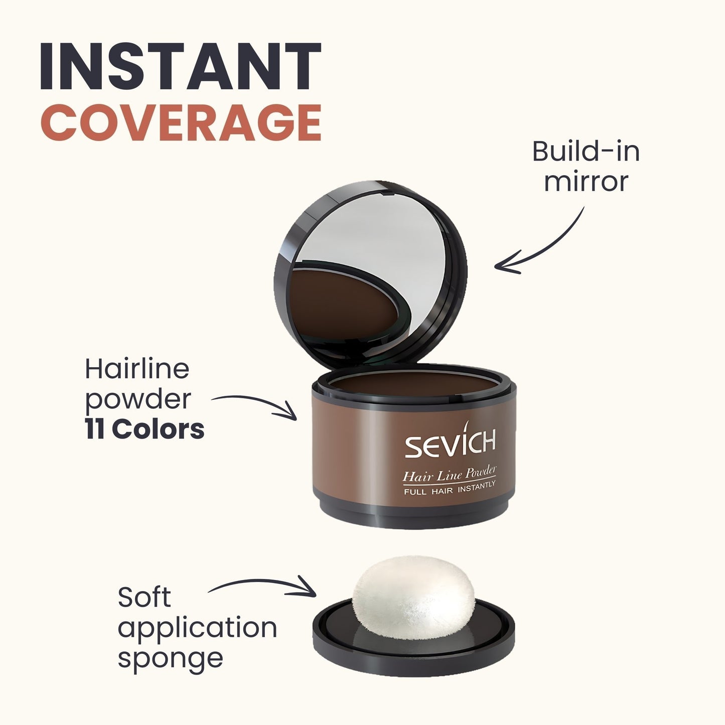 Hairline Powder – Waterproof Root Touch-Up & Hair Loss Concealer, 48H Coverage for Thinning, Bald Spots & Gray Roots