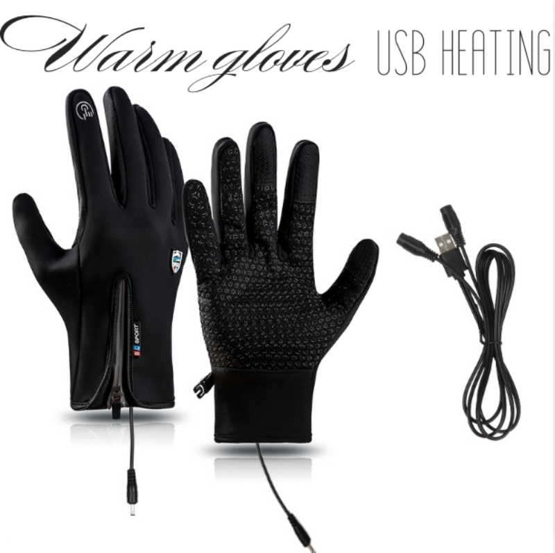 Outdoor Heated Gloves – Windproof, Waterproof, Plus Velvet Lining, USB Rechargeable, Touchscreen Winter Gloves