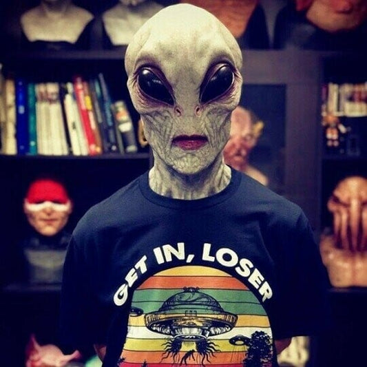 Realistic Alien Latex Mask – Full Head Silicone Sci-Fi Costume Prop for Halloween, Parties & Cosplay
