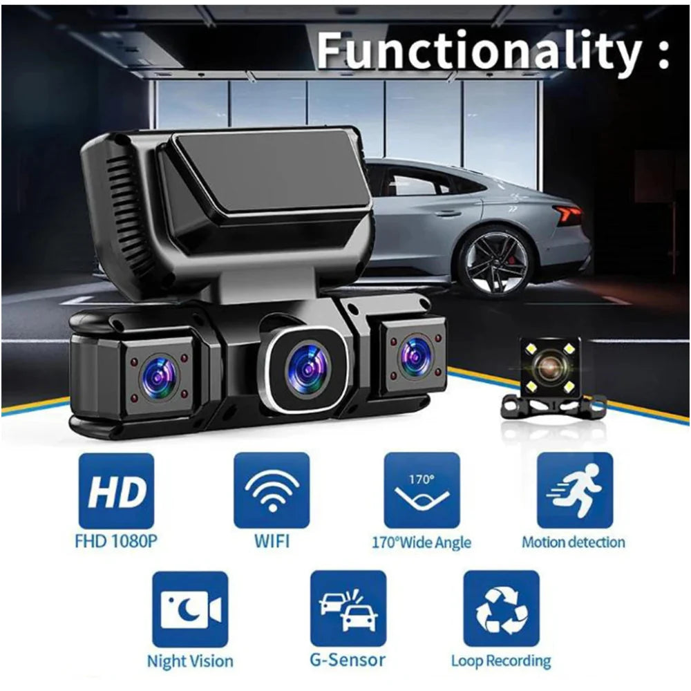 1080P Dash Cam WiFi Car Channel Camera System