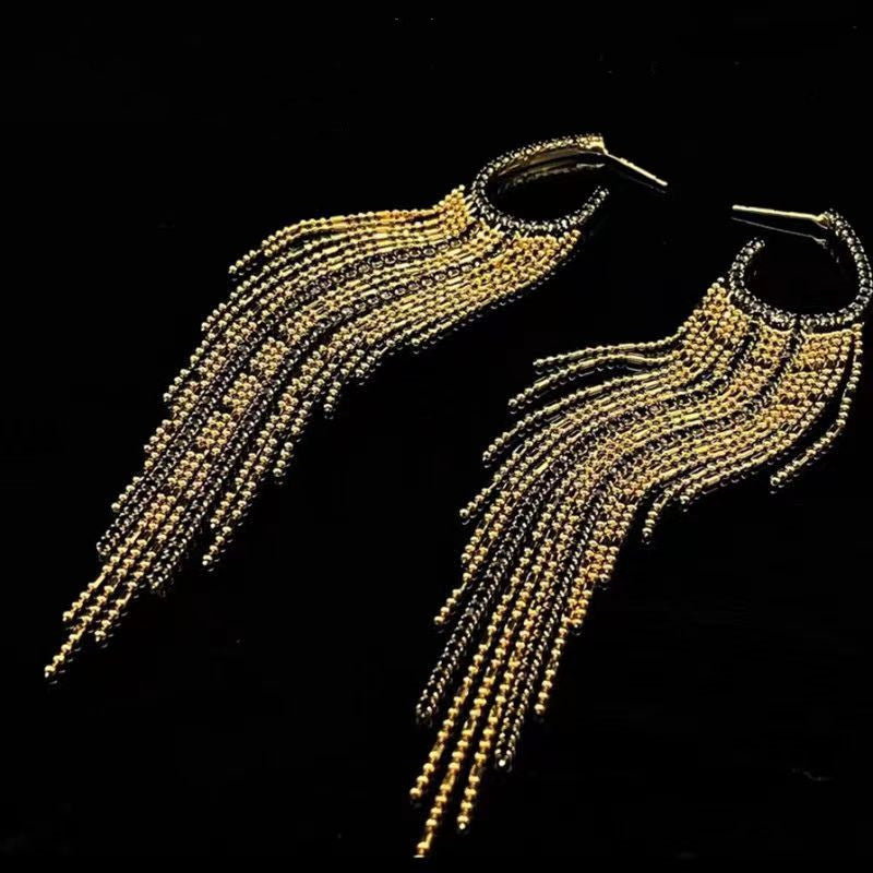 Round Long Tassel Earrings