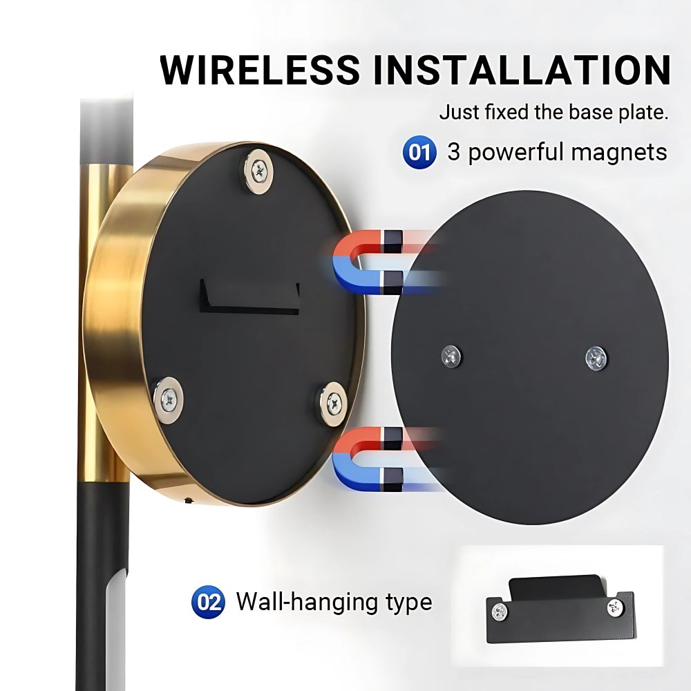 Detachable Rechargeable LED Wall Light – Magnetic Mount, Dimmable, 4400mAh Battery, Warm & Cool Lighting