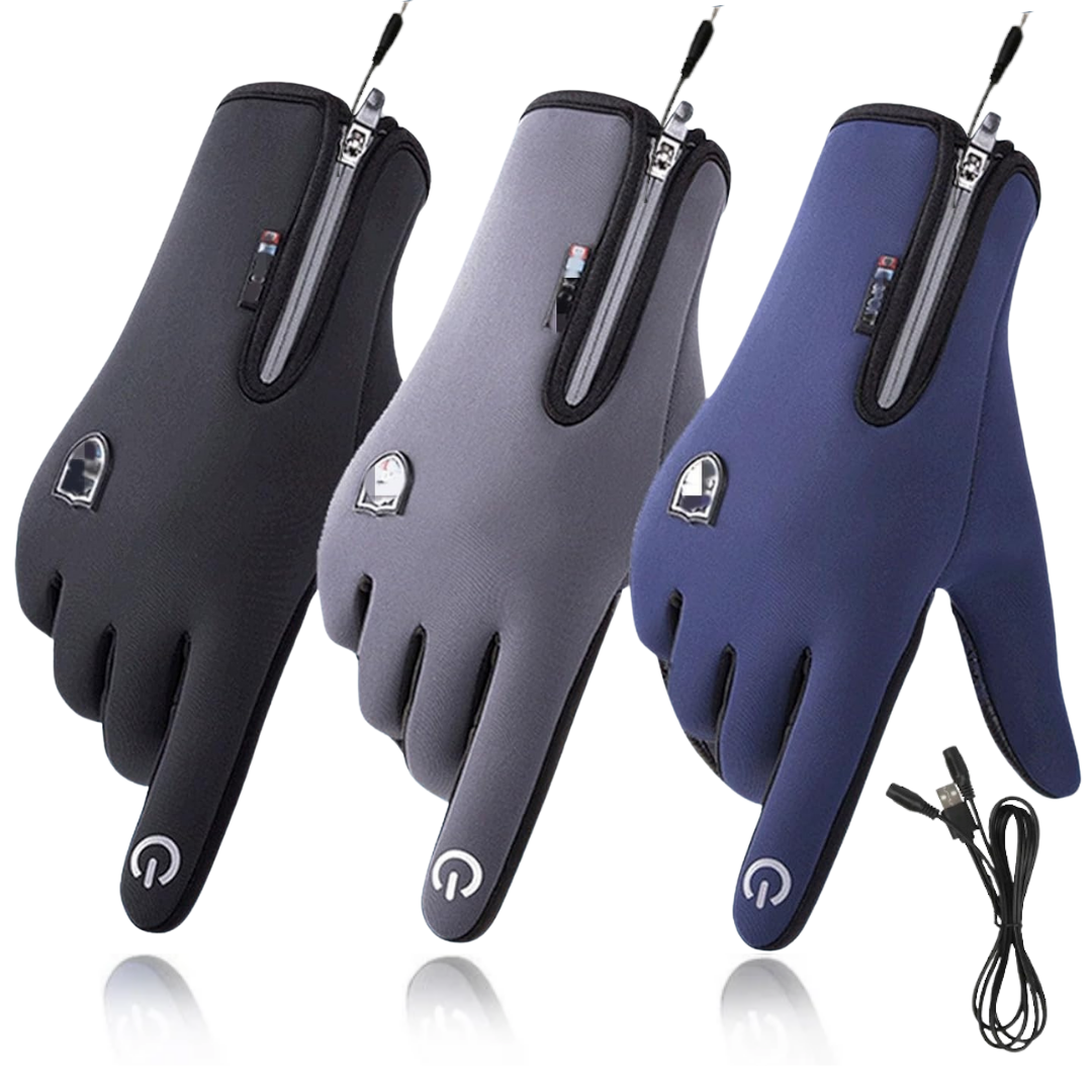 Outdoor Heated Gloves – Windproof, Waterproof, Plus Velvet Lining, USB Rechargeable, Touchscreen Winter Gloves