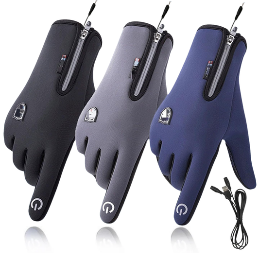 Outdoor Heated Gloves – Windproof, Waterproof, Plus Velvet Lining, USB Rechargeable, Touchscreen Winter Gloves