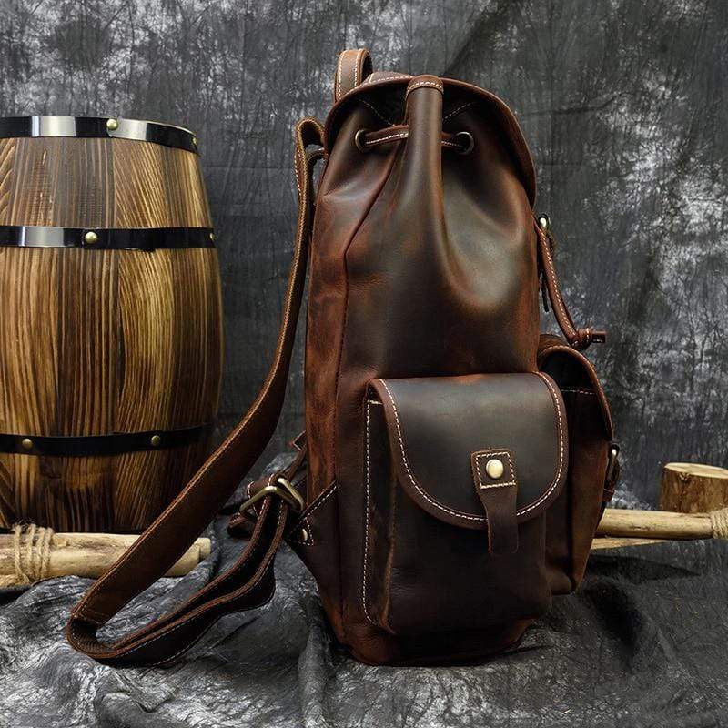 Camping Genuine Leather Thick Backpack