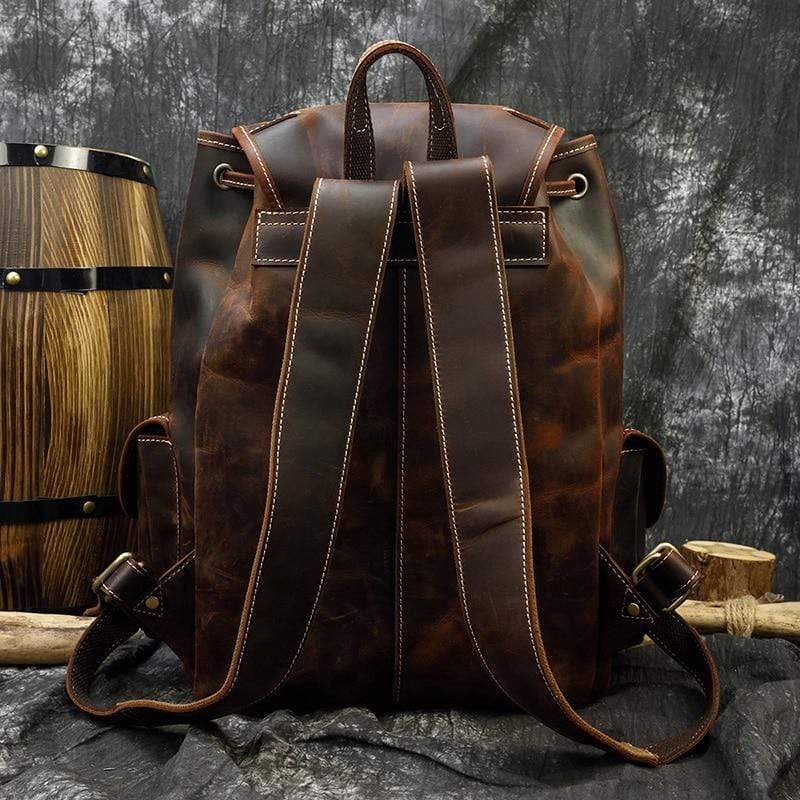 Camping Genuine Leather Thick Backpack