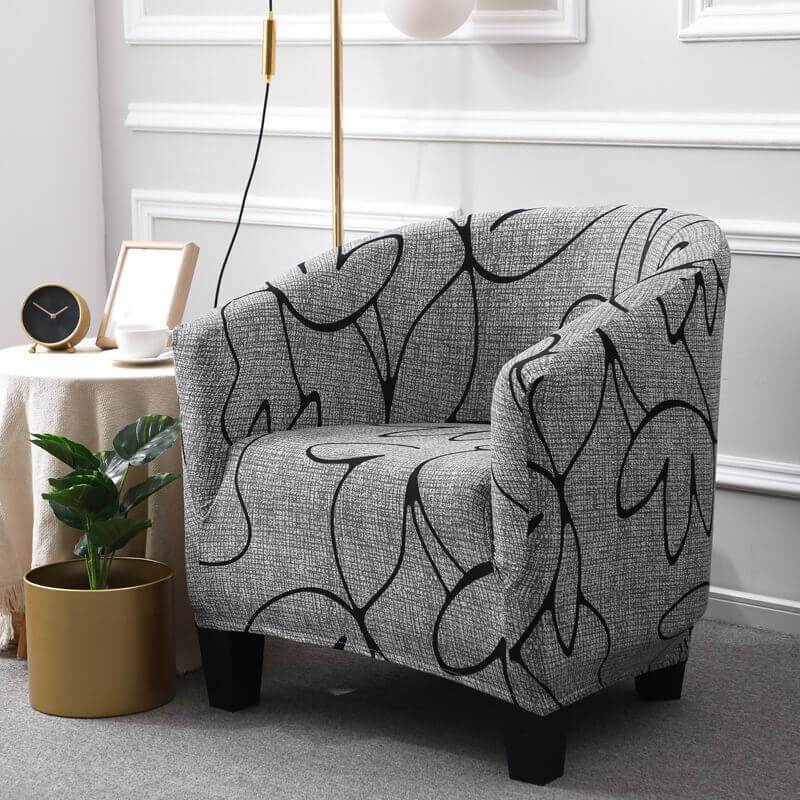 1-Piece Club Chair Slipcover, Stretch Tub Chair Covers