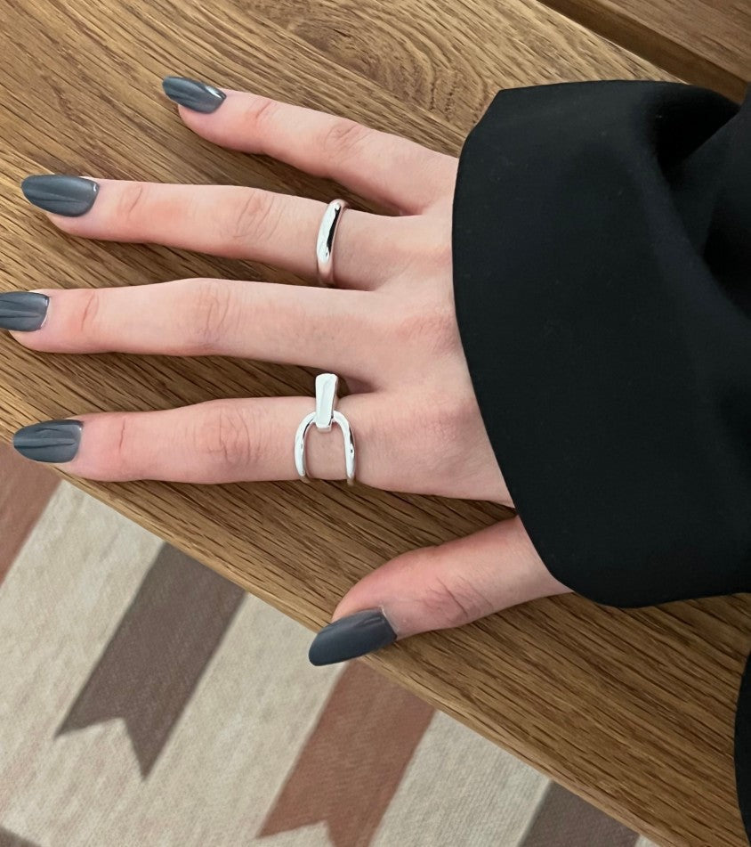 Sterling Silver Asymmetrical Adjustable Ring