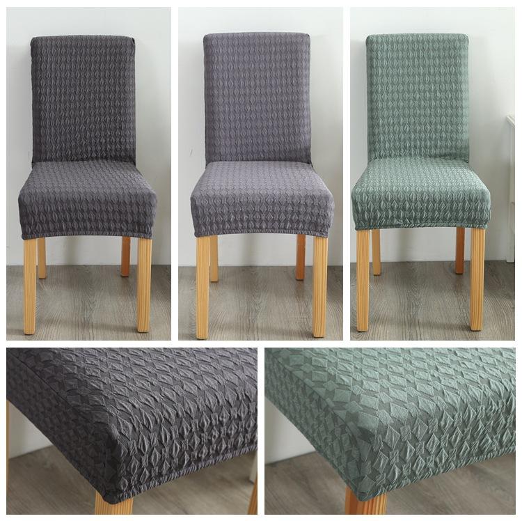 Universal Stretch Solid Colored Jacquard Polyester Slipcovers