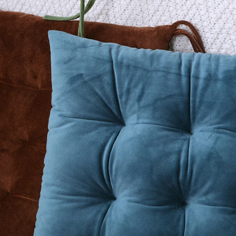 Soft Velvet Dining Chair Cushions with Ties 16" x 16"
