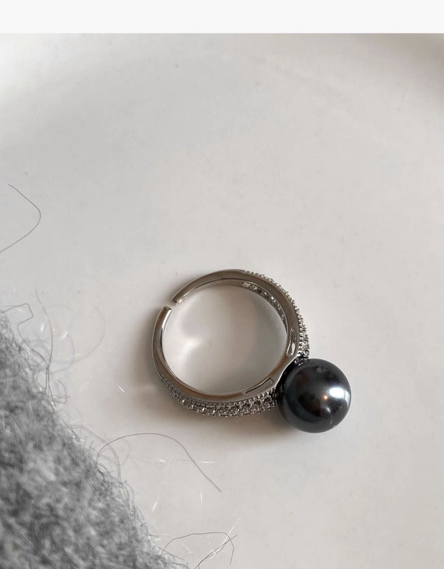 Vintage Sterling Silver Skeleton Pearl Ring