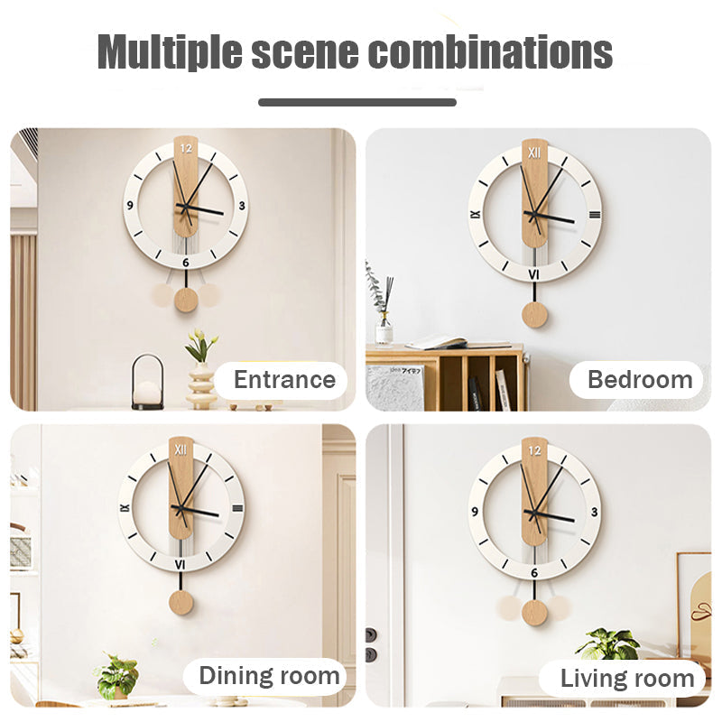 Modern Solid Wood Swing Wall Clock