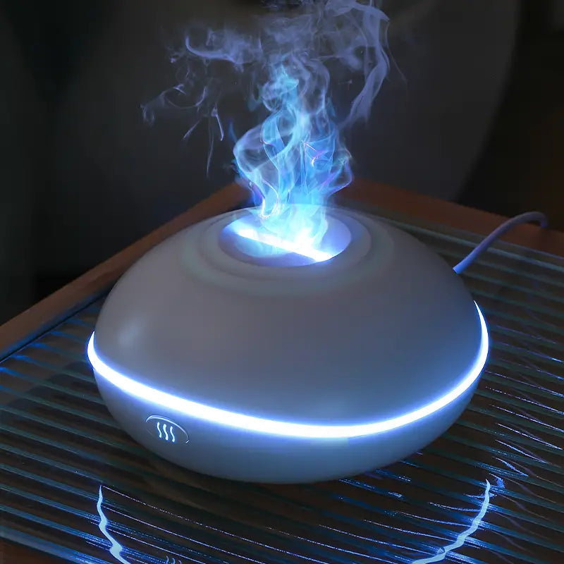 Modern Ultrasonic Aroma Diffuser with Flame Light Effect and 200ml Capacity