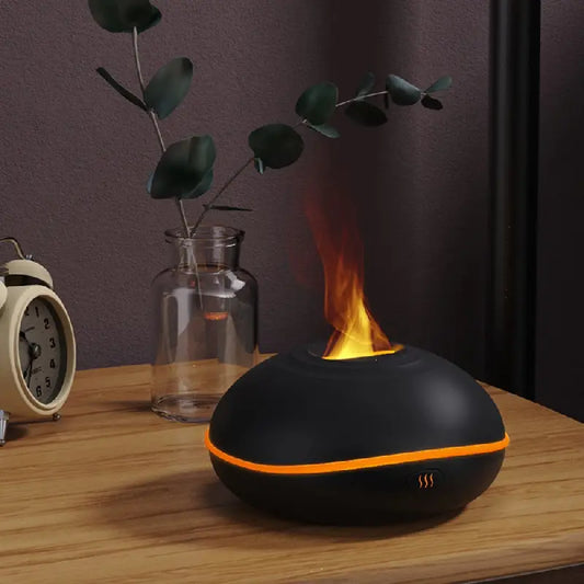 Modern Ultrasonic Aroma Diffuser with Flame Light Effect and 200ml Capacity