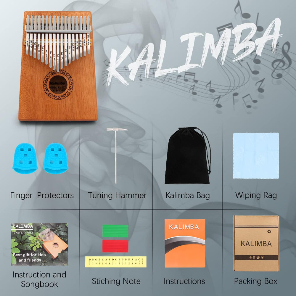 17-Key Kalimba Thumb Piano Portable Wood Finger Piano Instrument