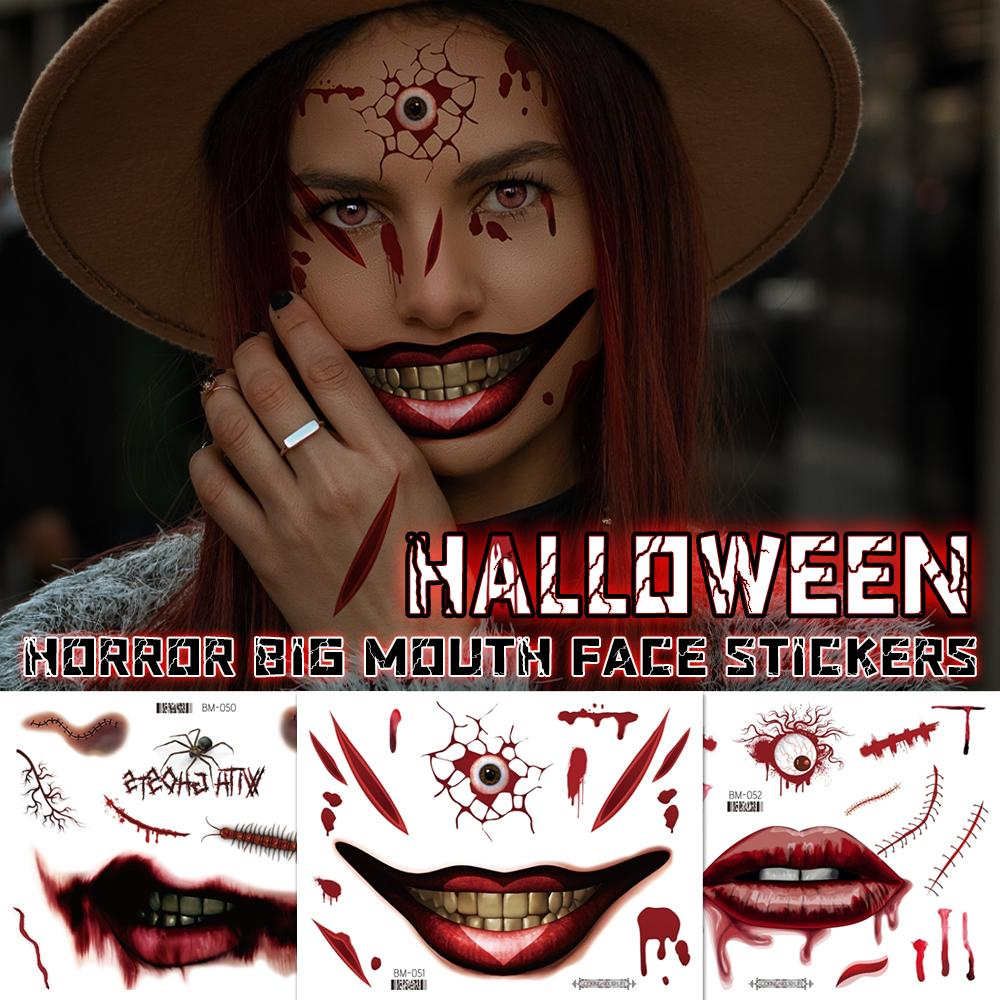 Halloween Temporary Tattoo Makeup – Realistic Fake Wounds, Scars & Blood FX Stickers for Costume & Prank Use
