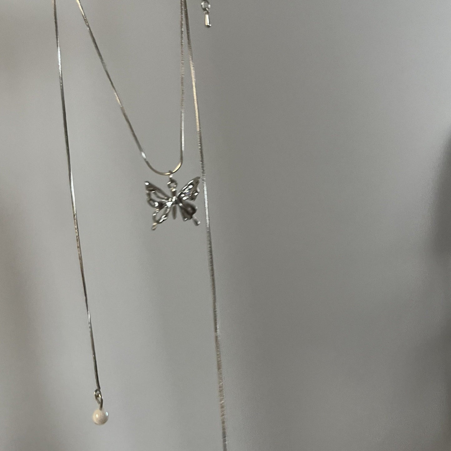 Butterfly Pearl Tassel Necklace