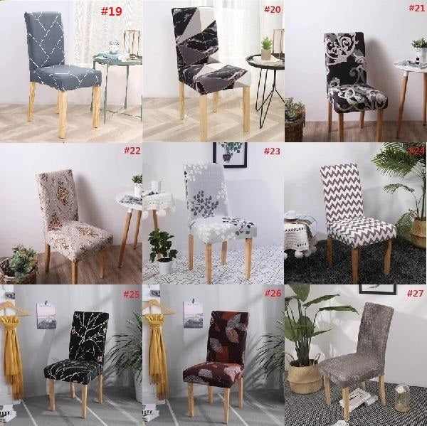 Stretch Removable Washable Spandex Dining Chair Covers| 40 Colors