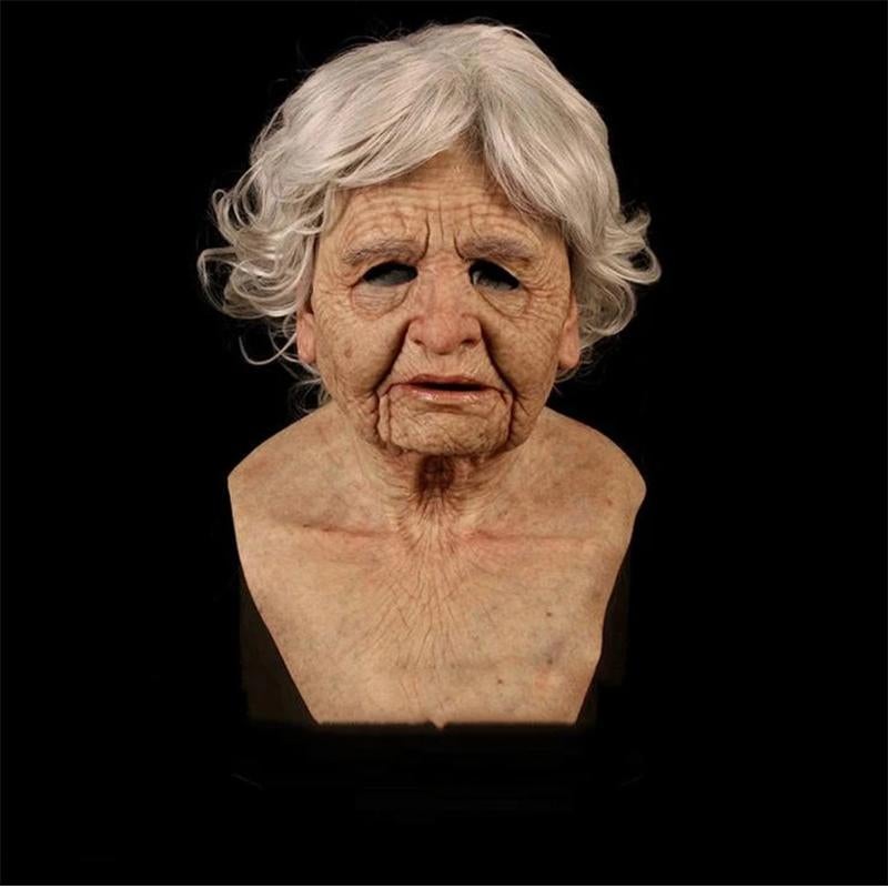 Halloween Simulation Latex Mask – Realistic Old Man Face with Hair, Breathable Non-Toxic Latex Cosplay & Party Costume Mask